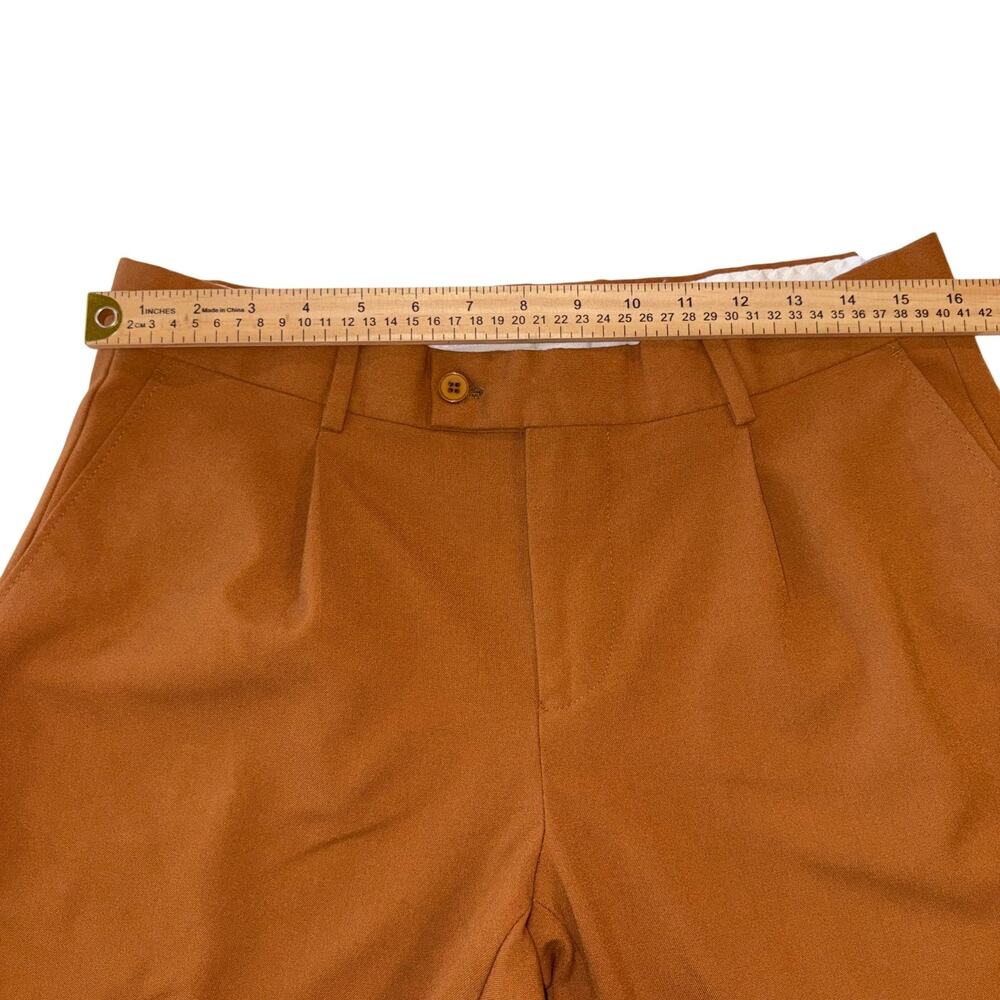 Bolongaro Trevor Men's Trousers Brown Rust Retro London Style Wide Leg - Picture 4 of 8